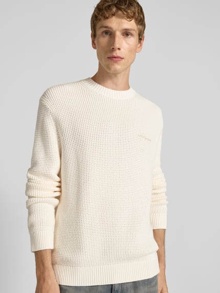 Tommy Jeans Regular Fit Strickpullover aus reiner Baumwolle Offwhite 3