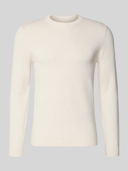 MCNEAL Strickpullover aus Baumwoll-Kaschmir-Mix mit Rundhalsausschnitt Ecru Melange 2