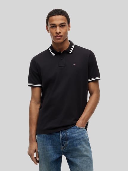 Tommy Jeans Regular Fit Poloshirt aus reiner Baumwolle Black 4