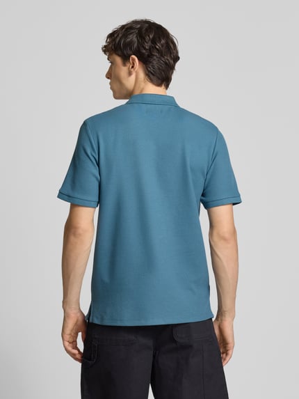 JACK & JONES Poloshirt met labelstitching, model 'AUSTIN' Oceaanblauw - 5