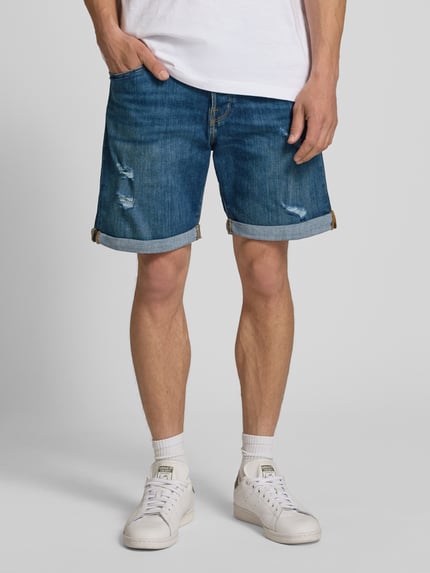 JACK & JONES Regular Fit Jeansshorts im 5-Pocket-Design Modell 'RICK' Dunkelblau 4