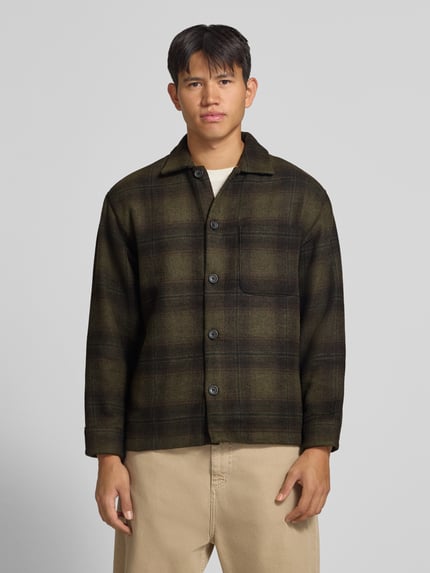 JACK & JONES Regular Fit Hemdjacke mit Brusttasche Modell 'SOHO OLLIE' Oliv 4