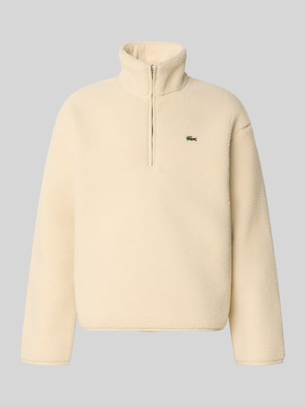 Lacoste Regular Fit Sweatshirt mit Troyer-Kragen Beige Melange 2