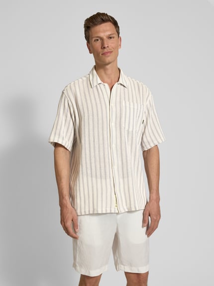 WOODBIRD Vrijetijdsoverhemd met borstzak, model 'Banks' Offwhite - 4