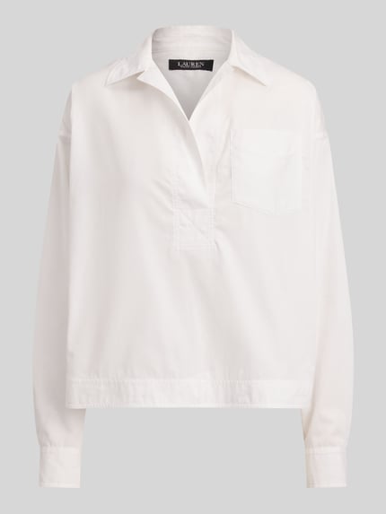 Lauren Ralph Lauren Regular Fit overhemdblouse van puur katoen Wit - 2