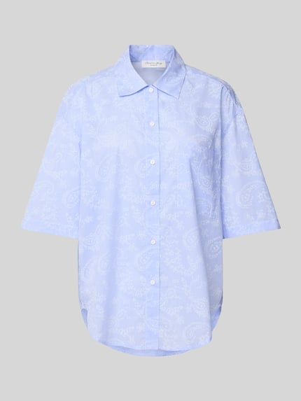 Christian Berg Woman Pyjama-Oberteil mit Kentkragen und Knopfleiste Bleu 1