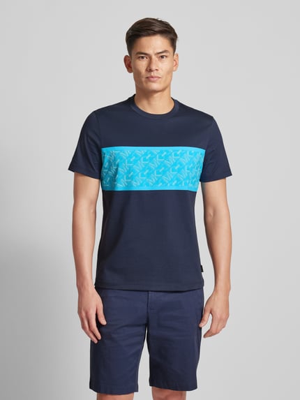 Michael Kors T-Shirt mit Label-Print Modell 'EMPIRE STRIPE' Marine 4