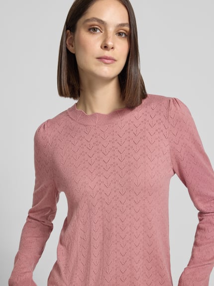 VILA regular fit gebreide trui van viscosemix model 'femi' Rosé - 3