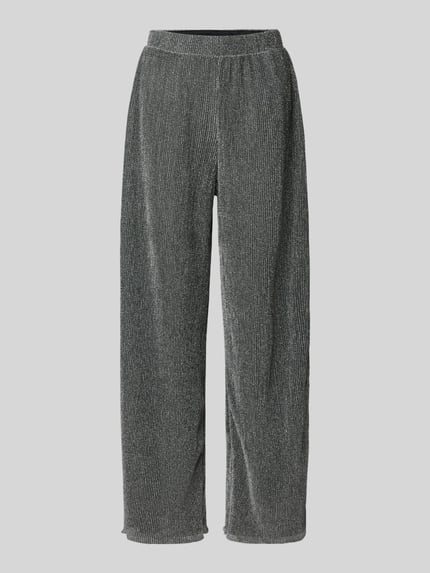 PIECES Wide Fit Plisseehose mit Effektgarn Modell 'ROYA' Hellgrau 2