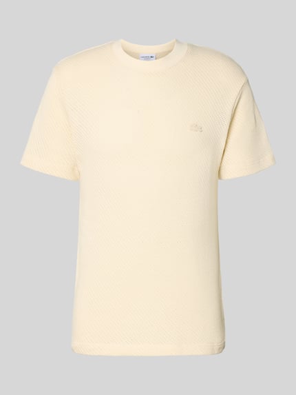 Produktfoto, Regular Fit T-Shirt aus reiner Baumwolle von Lacoste in Optik: Unifarben mit Struktur-Muster, Rundhals, Kurzarm, Strick