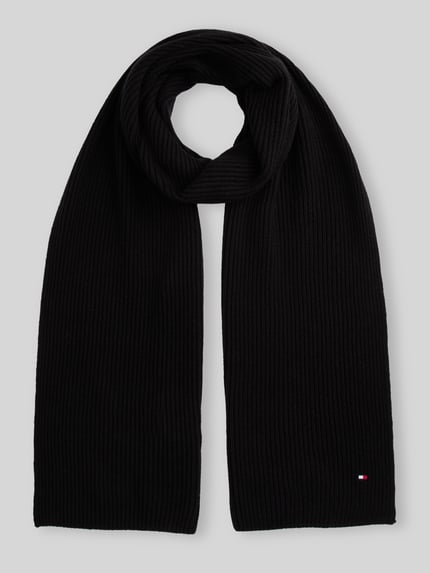Tommy Hilfiger Schal mit Logo-Detail aus Kaschmir Black 2