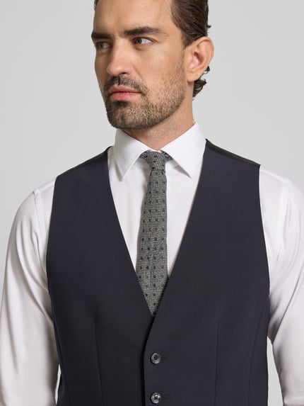 BOSS Regular Fit Anzugweste aus Schurwoll-Mix Blau 3