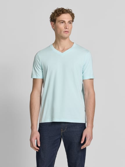 s.Oliver RED LABEL Regular Fit T-Shirt aus reiner Baumwolle Tuerkis 4