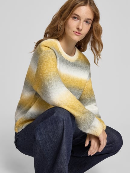JJXX Strickpullover mit Rundhalsausschnitt Modell 'AMIRA' GELB 3