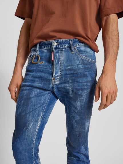 Dsquared2 skinny fit jeans in used-look Blauw - 3