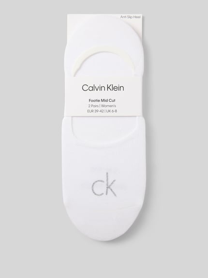 CK Calvin Klein Füßlinge mit Anti Rutsch Ferse im 2er-Pack Weiss 3