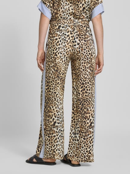Emily Van den Bergh Straight Leg Stoffhose mit Gallonstreifen Hellbraun 5
