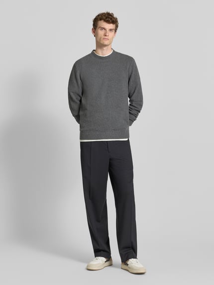 JACK & JONES Premium Strickpullover mit Polokragen Modell 'MAVERICK' Mittelgrau Melange 1