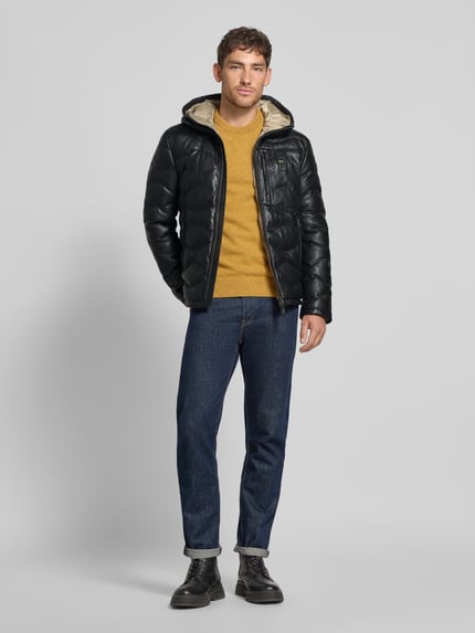 Blauer USA Kurtka skórzana z naszywką z logo model ‘DROHAN’ Czarny 1