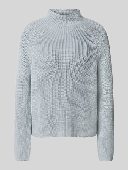 Produktfoto, Regular Fit Pullover aus reiner Baumwolle von Marc O'Polo in hellem Grau mit feiner Strickstruktur, Damen Pullover von Marc O'Polo