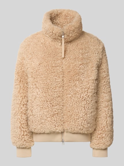 Produktfoto, beige Regular Fit Teddyjacke mit Stehkragen von Marc O'Polo, zachte structuur, Dames Teddy- / Webpelzjacke van Marc O'Polo DENIM