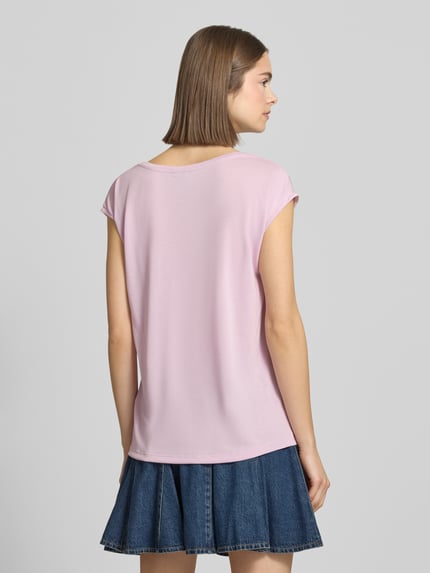 PIECES T-shirt o kroju relaxed fit z mieszanki modalu model 'KAMALA' Brudnoróżowy 5