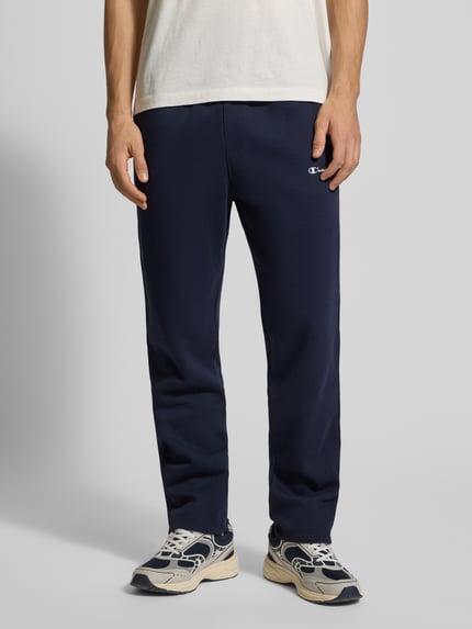 Champion Spodnie dresowe o kroju straight fit z wyhaftowanym logo model ‘Icons’ Granatowy 4
