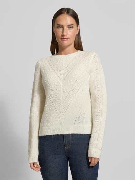 GUIDO MARIA KRETSCHMER WOMAN Regular fit gebreide pullover van wolmix met alpaca-aandeel model 'Rosalia' Offwhite - 4
