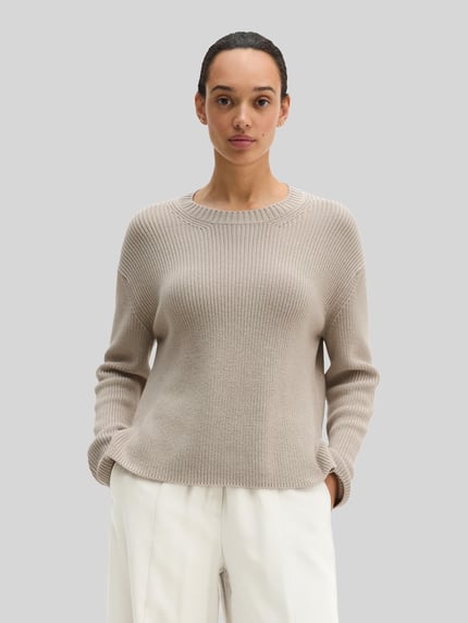Marc O'Polo Loose Fit Pullover aus reiner Baumwolle Stein 4