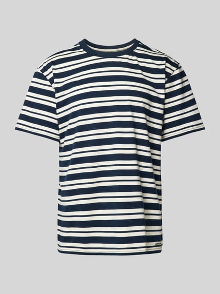 Anerkjendt T-Shirt mit Streifenmuster Modell 'AKKIKKI' Dunkelblau 2