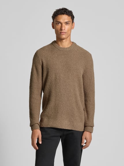 Wood Wood Strickpullover mit Rundhalsausschnitt Modell 'Andy' Hellbraun 4