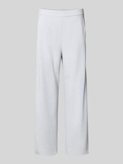 Produktfoto, Wide Fit Schlupfhose mit Viskose-Anteil Modell 'Palina' von Raffaello Rossi, Elastischer-Material-Mix, hellgraue Farbe, strukturierte Oberfläche, elastischer Bund, Innenbeinlänge 69 cm, Bundweite 40 cm bei Größe 36