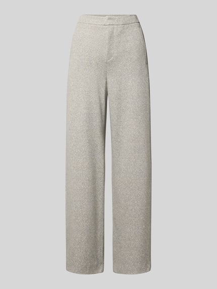Productfoto, Hose mit Gesäßtaschen Modell 'FAE' van Drykorn, wijde pijp, materiaal-mix met viscose, beige met fijne textuur
