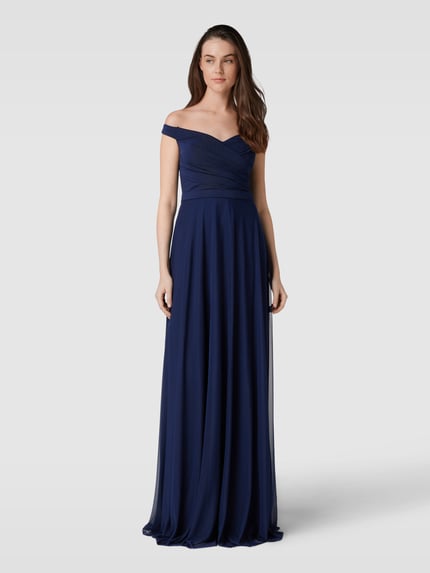 TROYDEN COLLECTION Abendkleid mit Off-Shoulder-Look Marine 4