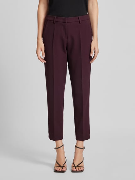 CAMBIO Regular fit stoffen broek met katoen, model 'KRYSTAL' Bordeaux - 4