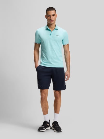 BOSS Green Slim Fit Poloshirt mit Tennisball-Prägung Modell 'PL_TOC GAME1' Aqua 1