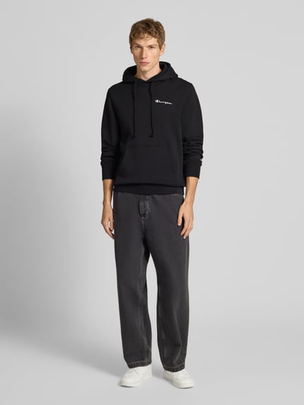 Champion Hoodie mit Label-Stitching Black 1