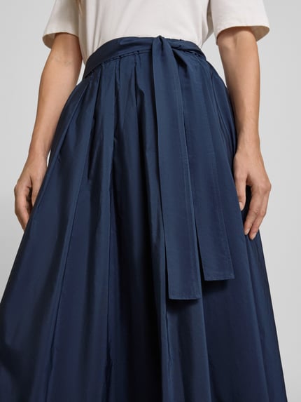 Weekend Max Mara Uitlopende midirok met tailleriem Marineblauw - 3