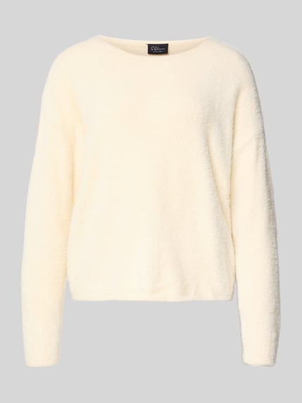 s.Oliver BLACK LABEL Sweter o kroju regular fit z dzianiny z dodatkiem wiskozy Piaskowy 2