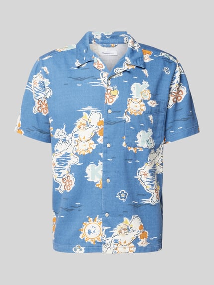 KnowledgeCotton Apparel Regular Fit Freizeithemd mit Knopfleiste Blau 2