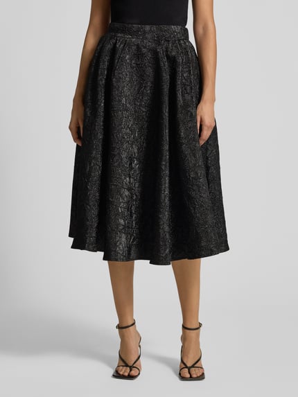 miss goodlife Spódnica midi z efektowną przędzą BLACK 4
