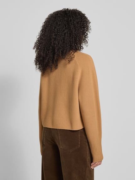 Jake*s Casual Strickjacke aus Wolle mit Rundhalsausschnitt Camel 5