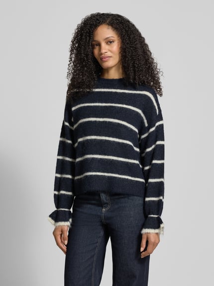 zero Regular Fit trui in brei-look Marineblauw - 4