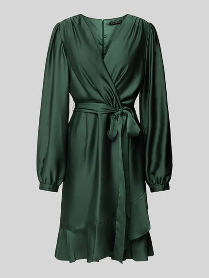 SWING Cocktailkleid mit Bindegürtel Dunkelgruen 2