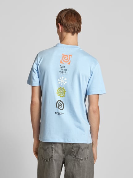 Blend T-Shirt mit Label-Print Modell 'JAISON' Hellblau 5