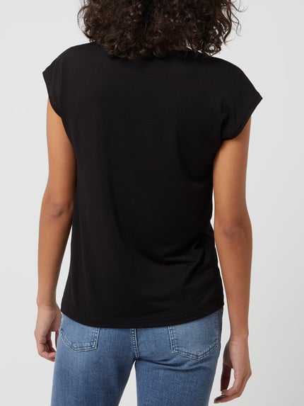 PIECES T-Shirt mit Effektgarn Modell 'Billo' Black 5