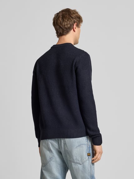 JACK & JONES Gebreide pullover met ribboorden, model 'PAUL' Marineblauw - 5