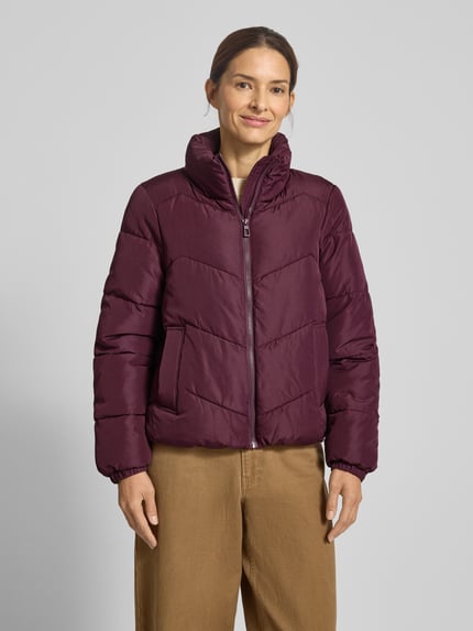 VERO MODA Kurtka pikowana o kroju regular fit ze stójką model ‘LIGARIO’ Bordowy 4