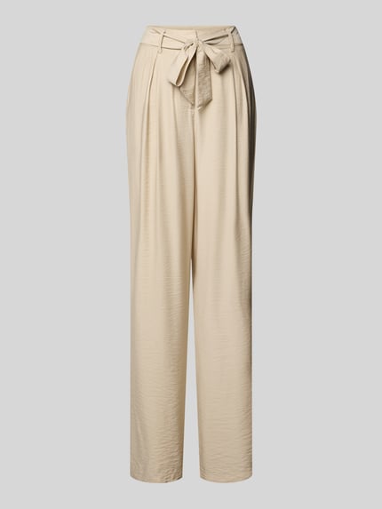 MSCH Copenhagen High Waist Hose mit Bindegürtel Modell 'Nyla Amabella' Beige 2
