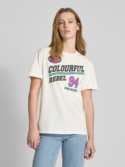 Colourful Rebel Loose fit T-shirt met ronde hals Wit - 4